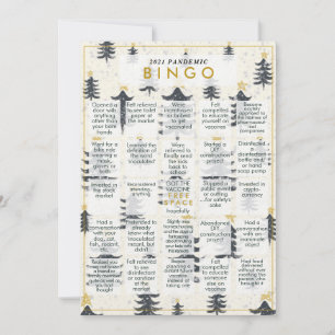 Cartes Pour Fêtes Annuelles 2021 Pandemic BINGO Funny Modern Christmas Card