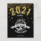 Cartes Pour Fêtes Annuelles 2021 SOUHAITS | Voyageons ensemble dans le monde (Devant)