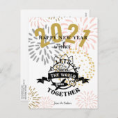 Cartes Pour Fêtes Annuelles 2021 SOUHAITS | Voyageons ensemble dans le monde (Devant / Derrière)