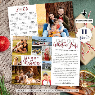 Cartes Pour Fêtes Annuelles 2022 What A Year Photo Collage 2023 Calendrier