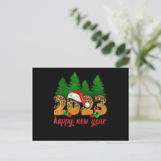 Cartes Pour Fêtes Annuelles 2023 Bonne Année Fête du Nouvel An Léopard (Debout devant)