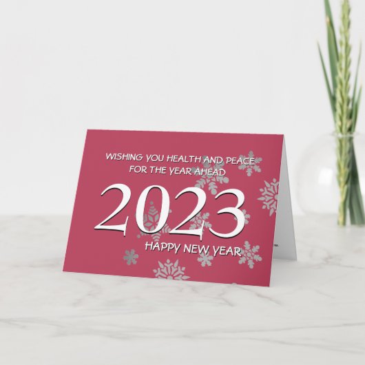 Cartes Pour Fêtes Annuelles 2023 Bonne Année TOUTE ANNÉE Magenta Tendance (Devant)
