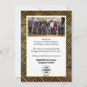 Cartes Pour Fêtes Annuelles 2023 Entreprise Photo Gold Script Calendrier moder (Dos)