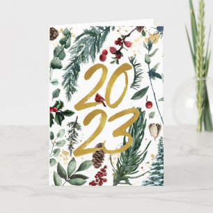 Cartes Pour Fêtes Annuelles 2023 Photo de l'entreprise Festive Pine Bough