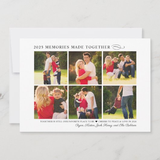 Cartes Pour Fêtes Annuelles 2023 Souvenirs faits ensemble Élégant Collage Phot (Devant)