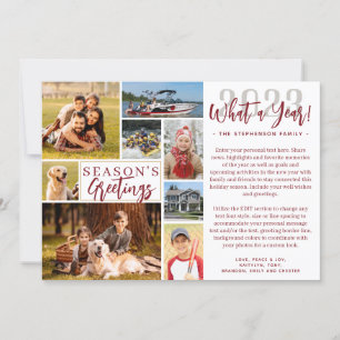 Cartes Pour Fêtes Annuelles 2023 What A Year Photo Collage 2024 Calendrier