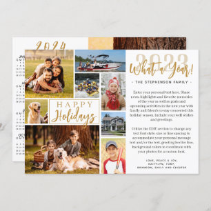 Cartes Pour Fêtes Annuelles 2023 What A Year Photo Collage 2024 Calendrier