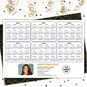 Cartes Pour Fêtes Annuelles 2024 - 2029 Calendrier Entreprise Logo Minimaliste