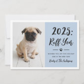 Cartes Pour Fêtes Annuelles 2025 Année du Coq Poussiéreux Bleu Photo Drôle de (Devant)