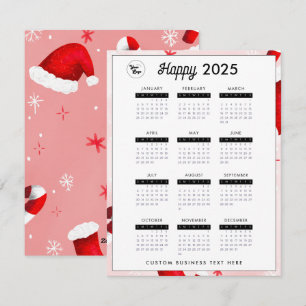 Cartes Pour Fêtes Annuelles 2025 Business Logo Calendrier Entreprise Festive R