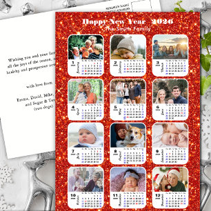 Cartes Pour Fêtes Annuelles 2025 Calendrier Famille moderne 12 Photo Parties s
