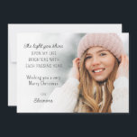 Cartes Pour Fêtes Annuelles 2025 Calendrier Photo Motivational Christmas Card<br><div class="desc">Citation Motivational Photo avec Calendrier 2025 Joyeuse Carte de voeux de Noël... Envoyez un accueil personnalisé et sincère aux personnes spéciales de votre liste de vacances cette année avec la citation motivante qui dit : "La lumière que vous brillez sur ma vie éclaire avec chaque année qui passe." Le texte...</div>