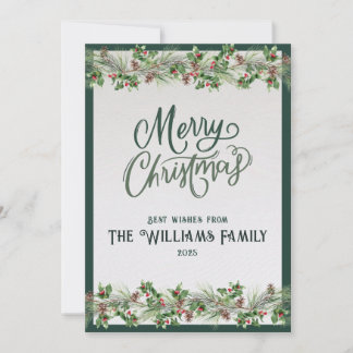 Cartes Pour Fêtes Annuelles 2025 Personalized Merry Christmas Card with Photo
