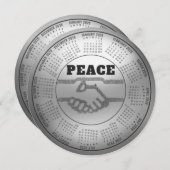 Cartes Pour Fêtes Annuelles 2026 Calendar Peace (Devant / Derrière)