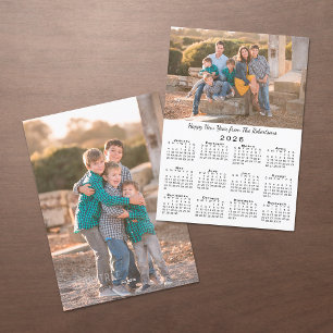 Cartes Pour Fêtes Annuelles 2026 Calendrier 2 Photos personnalisées Bonne anné