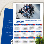 Cartes Pour Fêtes Annuelles 2026 Calendrier Business Photo Logo Minimaliste Bl<br><div class="desc">2026 Calendrier Business Photo & Logo Minimaliste Blue Red Holiday Card. Tous les textes sont pré-arrangés pour que vous personnalisiez facilement et rapidement avec vos propres détails. Souhaitez-vous à tous des Vacances Joyeuses et un Nouvel An Extraordinaire ! Pour de nombreux autres modèles de cartes, veuillez visiter (Carte de fin...</div>
