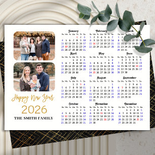 Cartes Pour Fêtes Annuelles 2026 Calendrier Elegant Gold Parties scintillant S