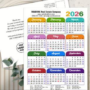 Cartes Pour Fêtes Annuelles 2026 Calendrier Entreprise Minimaliste Nouvel An