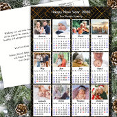 Cartes Pour Fêtes Annuelles 2026 Calendrier Famille 12 Photo Moderne Black Gol