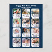 Cartes Pour Fêtes Annuelles 2026 Calendrier Famille moderne 12 Photo Parties s (Devant)