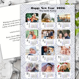 Cartes Pour Fêtes Annuelles 2026 Calendrier Famille Moderne Photo Collage Arge