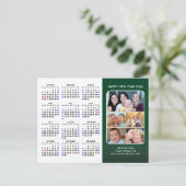 Cartes Pour Fêtes Annuelles 2026 Calendrier Famille Photo Noir moderne minimal (Debout devant)