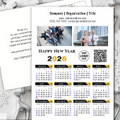 Cartes Pour Fêtes Annuelles 2026 Calendrier Gold moderne Black Business Logo Q