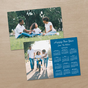 Cartes Pour Fêtes Annuelles 2026 Calendrier Moderne Bleu 2 Photo Bonne année