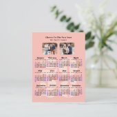 Cartes Pour Fêtes Annuelles 2026 Calendrier Nouvel An Elegant Pink Family 2 Ph (Debout devant)