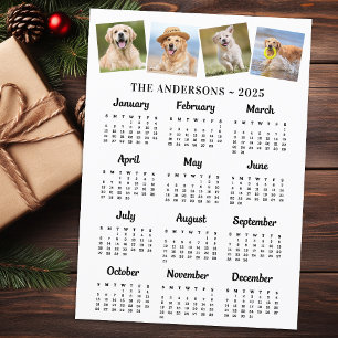 Cartes Pour Fêtes Annuelles 2026 Moderne année complète 12 mois Calendrier 4 P