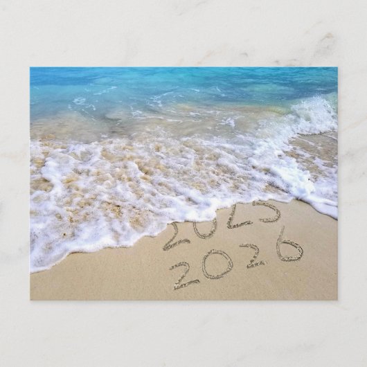 Cartes Pour Fêtes Annuelles 2026 Nouvel An Plage tropicale Océanique (Devant)