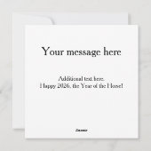 Cartes Pour Fêtes Annuelles 2026 Year of the Horse Gold Design (Dos)