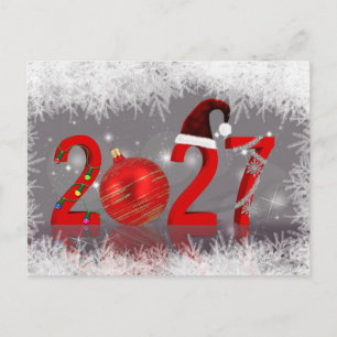 Cartes Pour Fêtes Annuelles 2027 Rouge Festif Noël Nouvel An