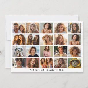 Cartes Pour Fêtes Annuelles 20 Collage de photos Blanc avec texte noir