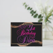 Cartes Pour Fêtes Annuelles 21e anniversaire Diva (Debout devant)