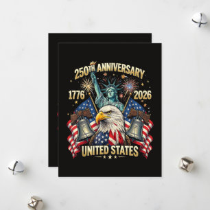 Cartes Pour Fêtes Annuelles 250 Ans Anniversaire Américain 1776-2026 Drapeau U