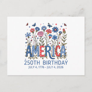 Cartes Pour Fêtes Annuelles 250 Ans Anniversaire Amérique États-Unis 250e Anni