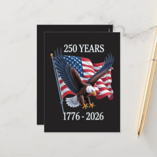 Cartes Pour Fêtes Annuelles 250 Ans Anniversaire Drapeau Américain Usa 1776-20