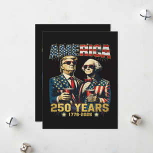 Cartes Pour Fêtes Annuelles 250 ans d'Amérique Anniversaire 250e Trump