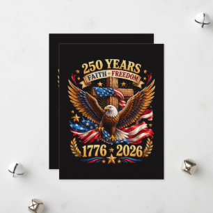Cartes Pour Fêtes Annuelles 250 Ans de Foi Liberté Aigle Patriotique
