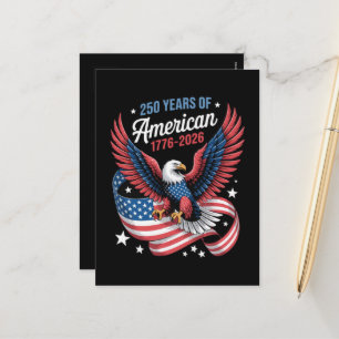 Cartes Pour Fêtes Annuelles 250e anniversaire aigle patriotique États-Unis