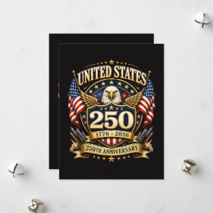 Cartes Pour Fêtes Annuelles 250e anniversaire USA 250 ans