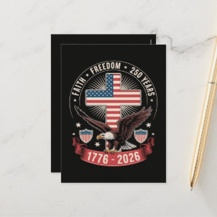Cartes Pour Fêtes Annuelles 250e anniversaire USA Foi Liberté 4 juillet