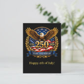 Cartes Pour Fêtes Annuelles 250th USA Anniversary Eagle Emblem  (Debout devant)
