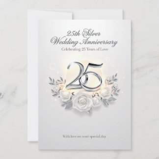 Cartes Pour Fêtes Annuelles 25th Wedding Anniversary Card – Celebrating 25 Yea
