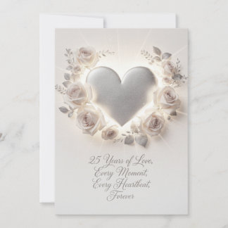 Cartes Pour Fêtes Annuelles 25th Wedding Anniversary Card – Romantic Luxury