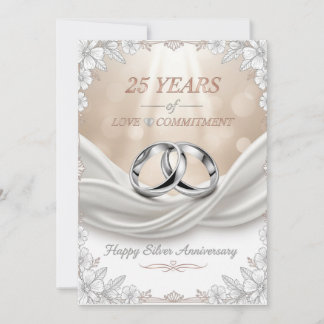 Cartes Pour Fêtes Annuelles 25th Wedding Anniversary Card – Silver Anniversary