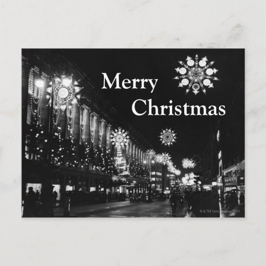 Cartes Pour Fêtes Annuelles 26 novembre 1960 : Lumières de Noël de ville (Devant)