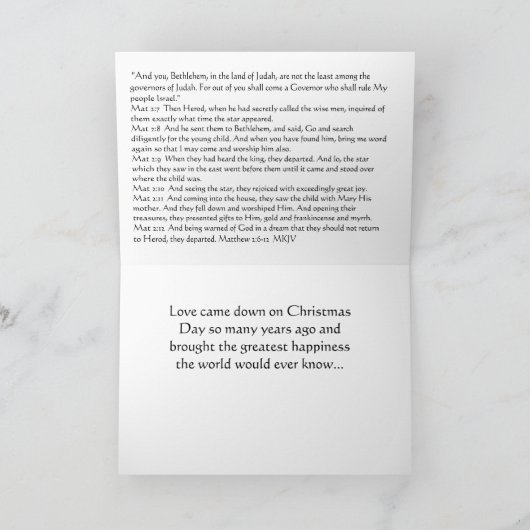 Cartes Pour Fêtes Annuelles 2:6 de Matthew - Noël 12 (Intérieur)