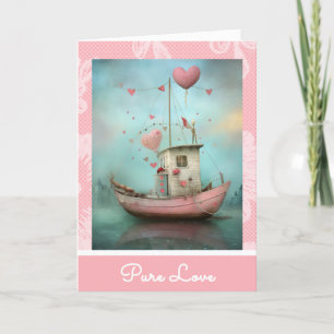 Cartes Pour Fêtes Annuelles *~* 2 AP51 Love Boat Hearts Romantique Valentine